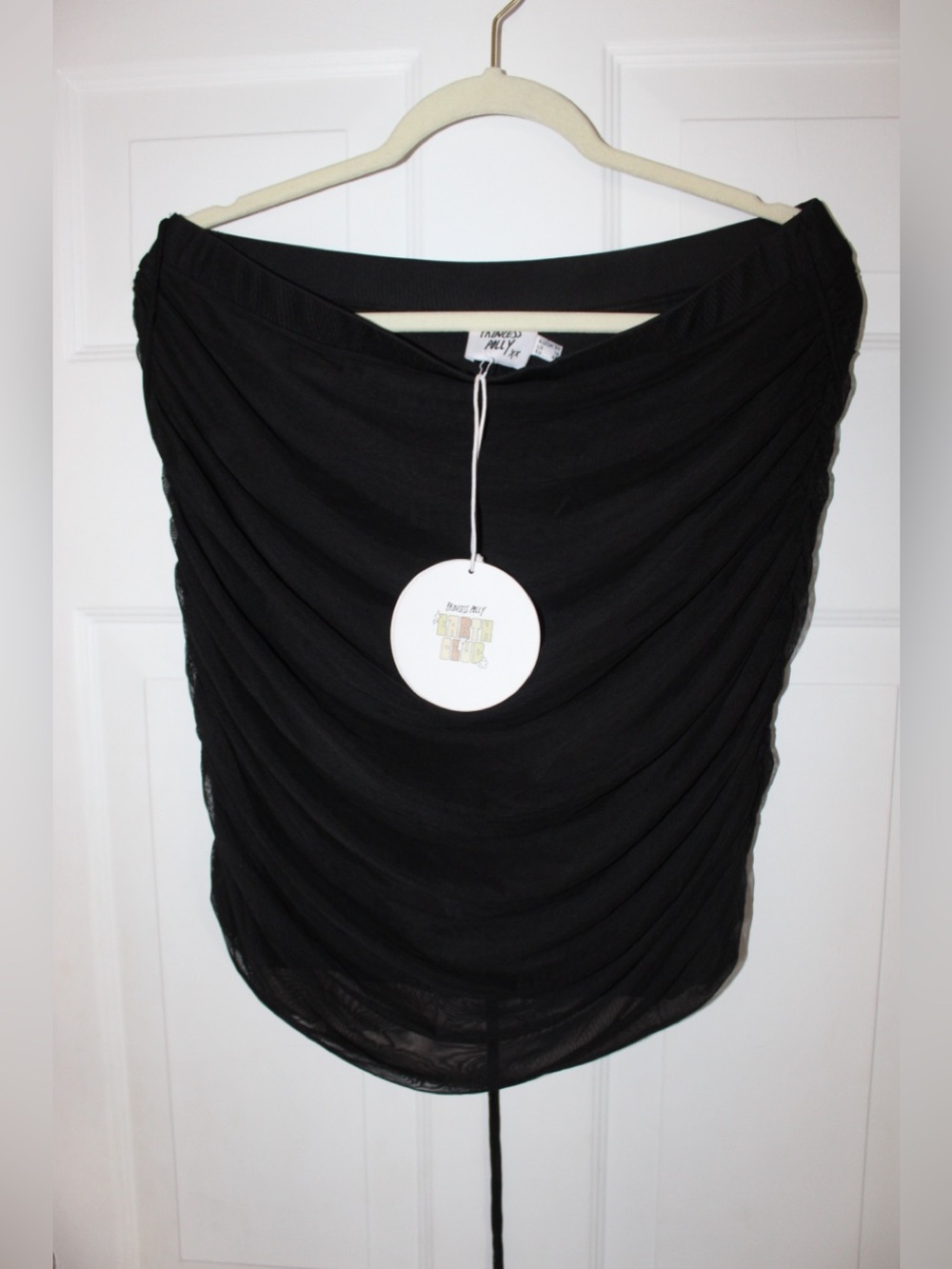 Princess Polly Black Asymmetrical Ruched Skirt